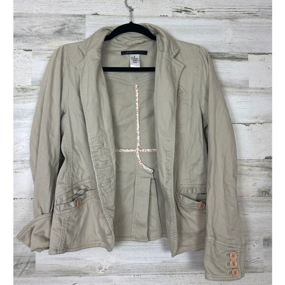 Marc Jacob women 8 tan khaki cotton button up jacket long sleeve casual designer - Picture 2 of 4
